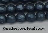 CSB1972 15.5 inches 8mm faceted round matte shell pearl beads