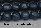 CSB1973 15.5 inches 10mm faceted round matte shell pearl beads