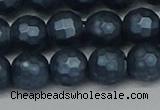 CSB1974 15.5 inches 12mm faceted round matte shell pearl beads
