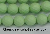 CSB1992 15.5 inches 8mm faceted round matte shell pearl beads