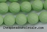 CSB1993 15.5 inches 10mm faceted round matte shell pearl beads