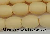 CSB2100 15.5 inches 10*14mm rice matte shell pearl beads