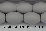 CSB2105 15.5 inches 10*14mm rice matte shell pearl beads