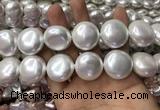 CSB2131 15.5 inches 25mm flat round shell pearl beads wholesale
