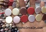 CSB2146 15.5 inches 20mm coin mixed shell pearl beads wholesale