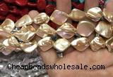 CSB2162 15.5 inches 16*16mm - 18*20mm baroque shell pearl beads
