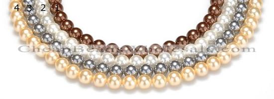 CSB22 16 inches 8mm round shell pearl beads Wholesale