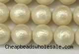 CSB2212 15.5 inches 8mm round wrinkled shell pearl beads wholesale