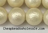 CSB2214 15.5 inches 12mm round wrinkled shell pearl beads wholesale