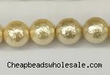 CSB2221 15.5 inches 6mm round wrinkled shell pearl beads wholesale