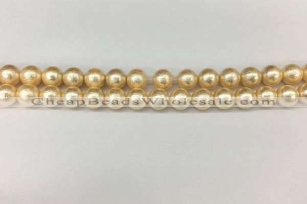 CSB2222 15.5 inches 8mm round wrinkled shell pearl beads wholesale