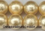 CSB2224 15.5 inches 12mm round wrinkled shell pearl beads wholesale