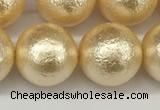 CSB2226 15.5 inches 16mm round wrinkled shell pearl beads wholesale