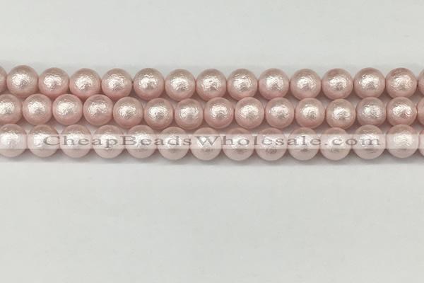 CSB2232 15.5 inches 8mm round wrinkled shell pearl beads wholesale