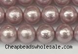 CSB2241 15.5 inches 6mm round wrinkled shell pearl beads wholesale