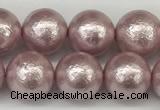 CSB2243 15.5 inches 10mm round wrinkled shell pearl beads wholesale