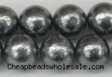 CSB2292 15.5 inches 8mm round wrinkled shell pearl beads wholesale