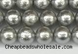 CSB2301 15.5 inches 6mm round wrinkled shell pearl beads wholesale