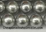 CSB2302 15.5 inches 8mm round wrinkled shell pearl beads wholesale