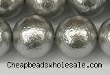 CSB2306 15.5 inches 16mm round wrinkled shell pearl beads wholesale