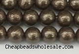 CSB2310 15.5 inches 4mm round wrinkled shell pearl beads wholesale