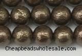 CSB2311 15.5 inches 6mm round wrinkled shell pearl beads wholesale