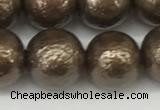CSB2314 15.5 inches 12mm round wrinkled shell pearl beads wholesale