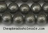 CSB2321 15.5 inches 6mm round wrinkled shell pearl beads wholesale