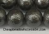 CSB2325 15.5 inches 14mm round wrinkled shell pearl beads wholesale