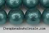 CSB2335 15.5 inches 14mm round wrinkled shell pearl beads wholesale