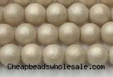 CSB2370 15.5 inches 4mm round matte wrinkled shell pearl beads