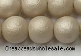 CSB2373 15.5 inches 10mm round matte wrinkled shell pearl beads