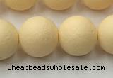CSB2384 15.5 inches 12mm round matte wrinkled shell pearl beads