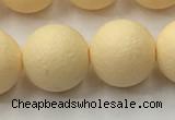CSB2385 15.5 inches 14mm round matte wrinkled shell pearl beads