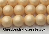 CSB2400 15.5 inches 4mm round matte wrinkled shell pearl beads