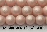 CSB2410 15.5 inches 4mm round matte wrinkled shell pearl beads