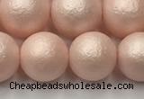 CSB2414 15.5 inches 12mm round matte wrinkled shell pearl beads