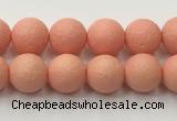 CSB2420 15.5 inches 4mm round matte wrinkled shell pearl beads
