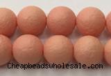 CSB2422 15.5 inches 8mm round matte wrinkled shell pearl beads