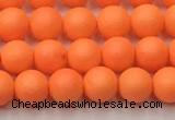 CSB2430 15.5 inches 4mm round matte wrinkled shell pearl beads