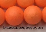 CSB2436 15.5 inches 16mm round matte wrinkled shell pearl beads