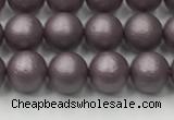 CSB2440 15.5 inches 4mm round matte wrinkled shell pearl beads