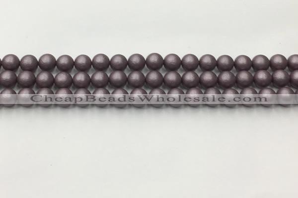 CSB2440 15.5 inches 4mm round matte wrinkled shell pearl beads