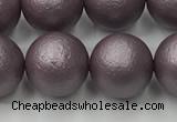 CSB2445 15.5 inches 14mm round matte wrinkled shell pearl beads