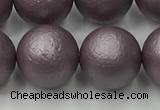 CSB2446 15.5 inches 16mm round matte wrinkled shell pearl beads