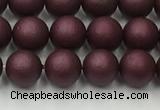 CSB2450 15.5 inches 4mm round matte wrinkled shell pearl beads