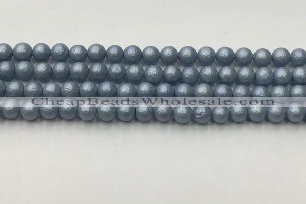 CSB2471 15.5 inches 6mm round matte wrinkled shell pearl beads