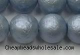 CSB2475 15.5 inches 14mm round matte wrinkled shell pearl beads