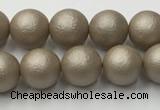 CSB2501 15.5 inches 6mm round matte wrinkled shell pearl beads