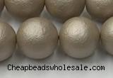 CSB2505 15.5 inches 14mm round matte wrinkled shell pearl beads